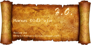 Hanus Olívia névjegykártya